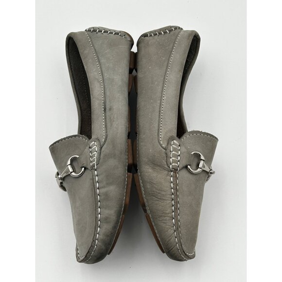 Mercanti Fiorentini Loafers‎ Womens 6 Gray Nubuck Leather Horsebit Moccasins - Picture 4 of 8